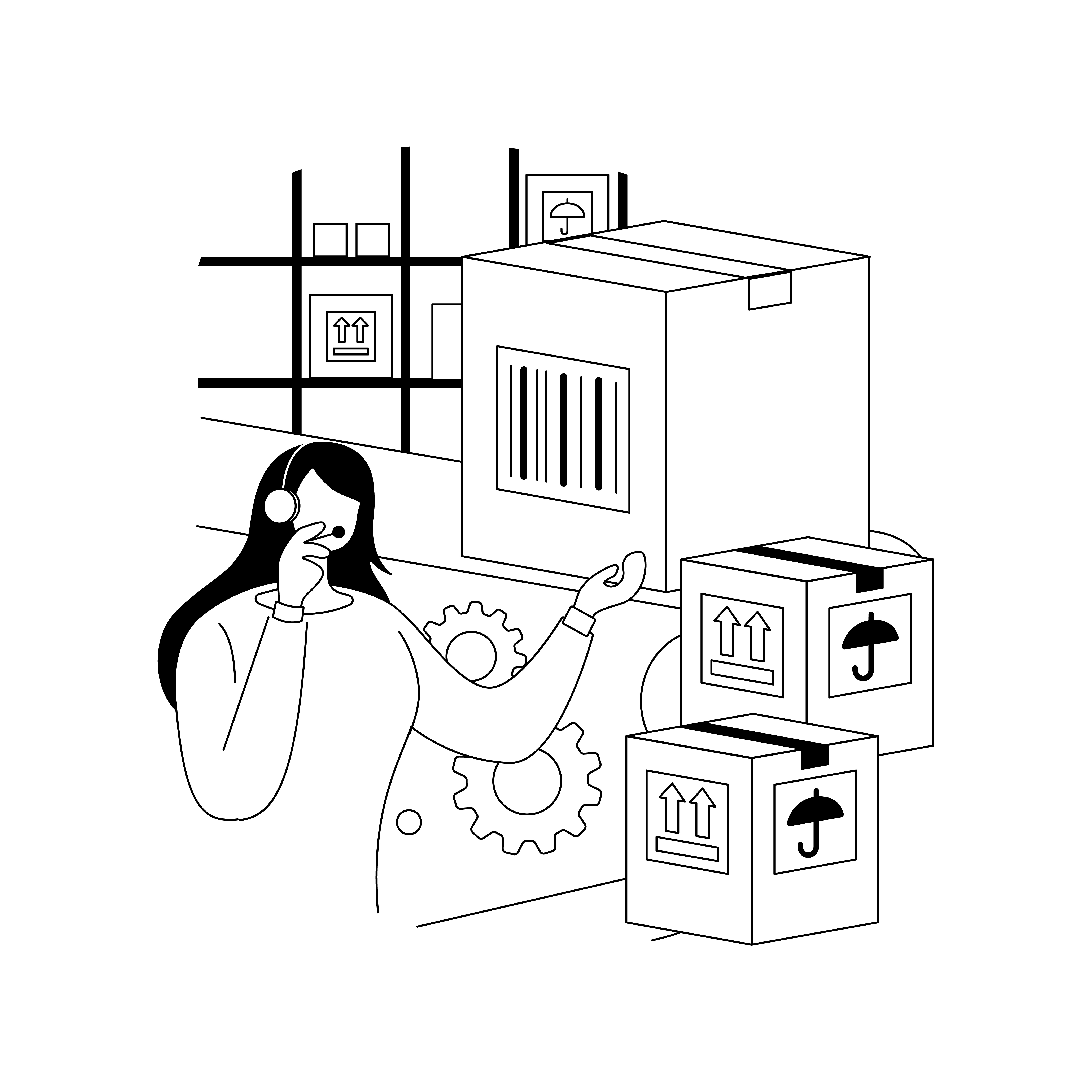 Warehouse voice tasking abstract concept vector illustration. Voice picking, speech-based warehousing, hands-free and eyes-free system, accurate automated paperless operations abstract metaphor.